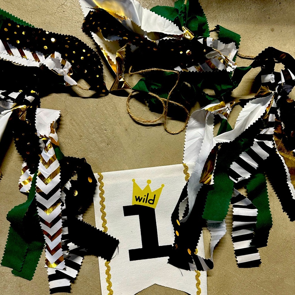Wild one High Chair Decor for first birthday party supplies